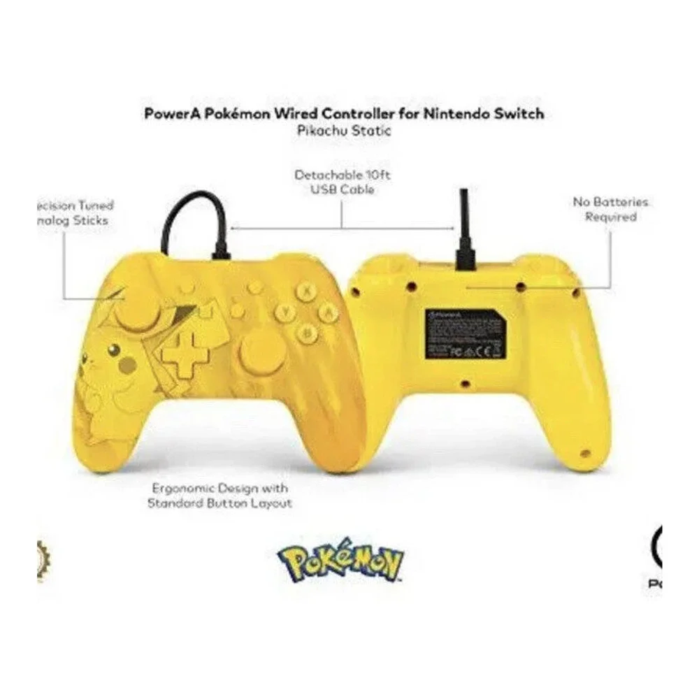 PowerA Wired Controller Nintendo Switch - Pokémon Pikachu Static Gamepad Yellow